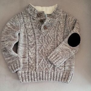 Cozy Gray Cable Knit Kids Sweater